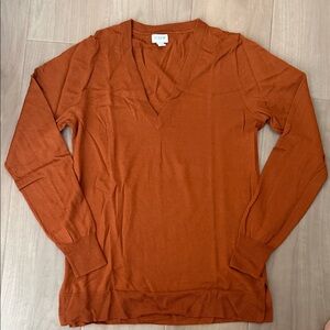 J. Crew Burnt Orange V-Neck Sweater
